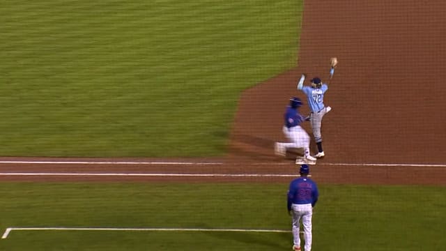 Nick Morabito reaches first on an error