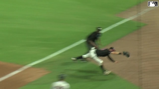 Troy Johnston makes a nice diving catch