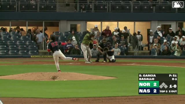 Samuel Basallo hammers a single