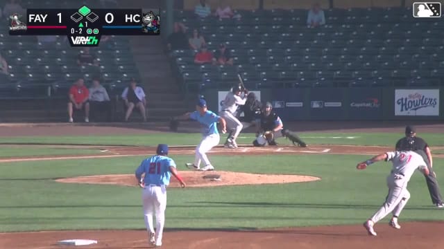 Anthony Huezo singles on a fly ball to right fielder Jose Pirela. Kevin Alvarez scores.