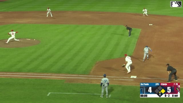 Josue De Paula doubles (2) on a fly ball to shortstop Jon Jon Gazdar, deflected by left fielder Zach Levenson. Kendall George scores.