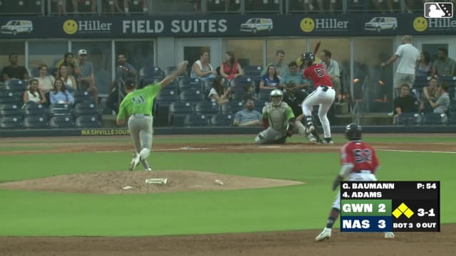 Luke Adams hits a grand slam (10) to left field. Greg Jones scores. Luis Lara scores. Tyler Black scores.