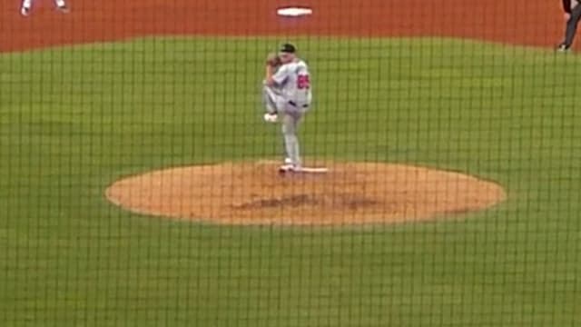 Adam Maier strikes out two batters