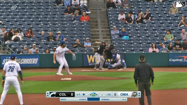 Juan Brito homers (5) on a fly ball to right field.