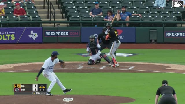 Denzer Guzman singles on a line drive to left fielder Aaron Zavala. Christian Moore scores. Josh Lowe to 2nd.