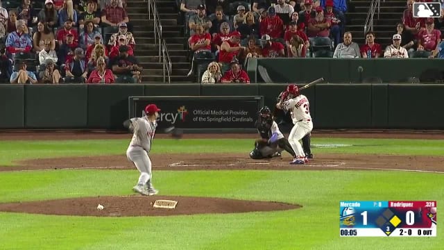 Rainiel Rodriguez homers (1) on a fly ball to left field. Tai Peete scores.