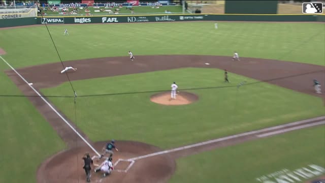 Rafe Percich's diving catch starts a double play
