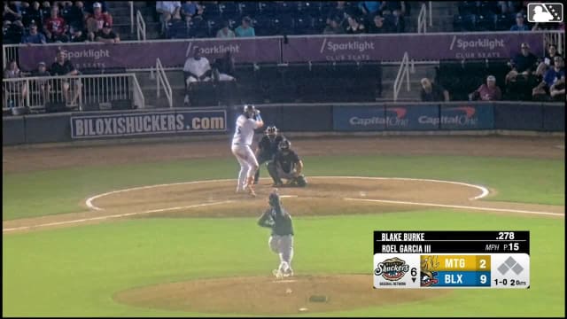 Blake Burke homers (30) on a fly ball to right field.