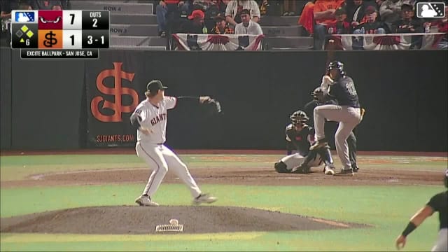 Nu'u Contrades doubles (2) on a sharp fly ball to center fielder Andy Polanco. Joe Tiroly scores. Alex Conover scores.