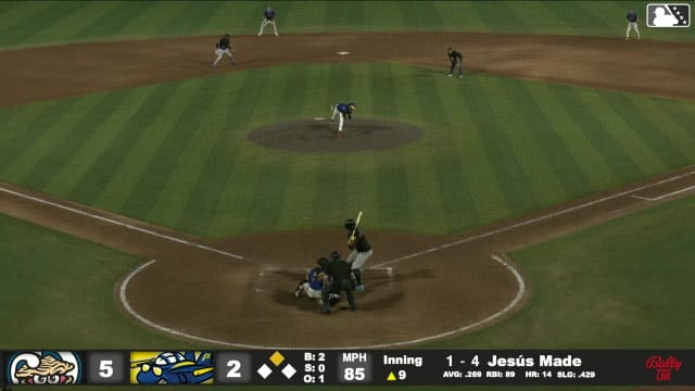 Jesús Made singles on a ground ball to right fielder Ethan O'Donnell. Mark Coley II scores.