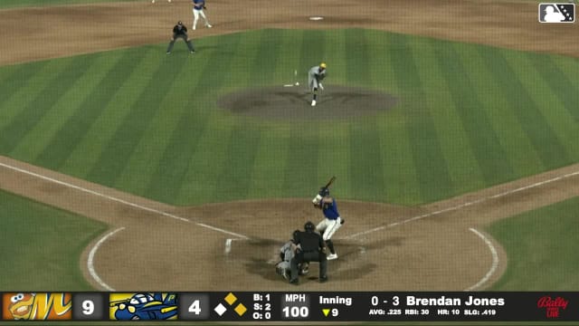 Brendan Jones doubles (13) on a line drive to right fielder Theo Gillen. Brandon Compton scores. Connor Caskenette scores.