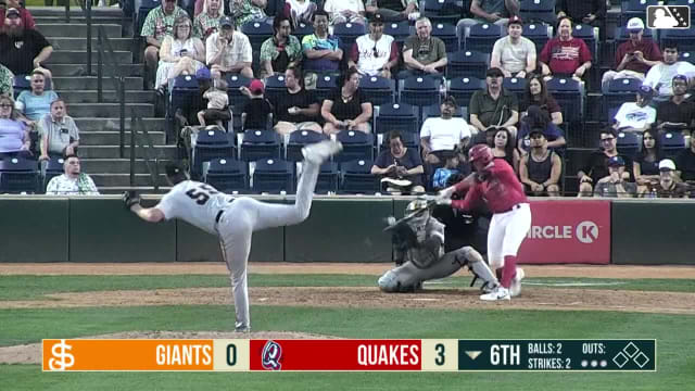 Angel Arredondo first hit with Rancho Cucamonga