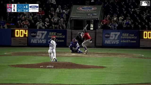 Yasser Mercedes homers (12) on a line drive to center field.
