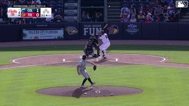 Eduardo Valencia homers (9) on a fly ball to left center field.