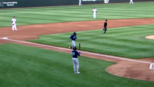 Ronny Cruz's first at-bat for Wilmington is a homer!