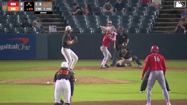Devin Fitz-Gerald singles on a line drive to center fielder Tavian Josenberger. Kervin Pichardo scores.
