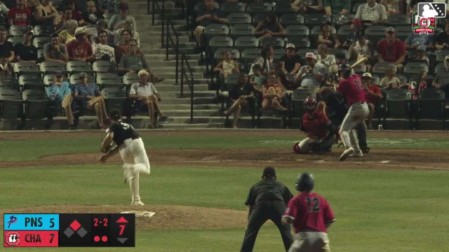 Fenwick Trimble homers (9) on a line drive to left center field. Juan Matheus scores.