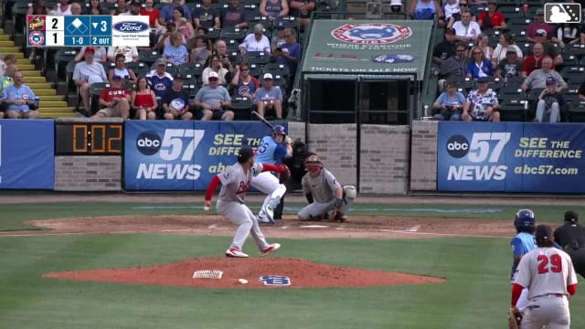 Josiah Hartshorn singles on a line drive to center fielder Cameron Nickens. Christian Olivo scores. Josiah Hartshorn to 2nd.