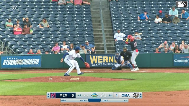 Joshua Báez homers (14) on a fly ball to left field.