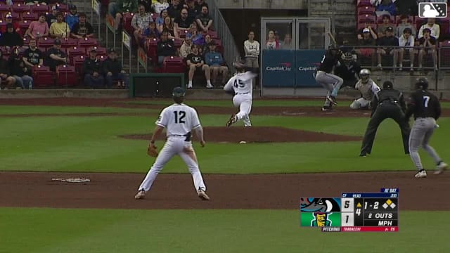 Dillon Head triples (2) on a fly ball to right fielder Yasser Mercedes. Wilfredo Lara scores.