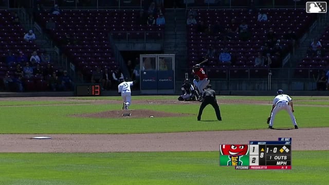 Alex McCoy homers (6) on a fly ball to right field. Lamar King Jr. scores.
