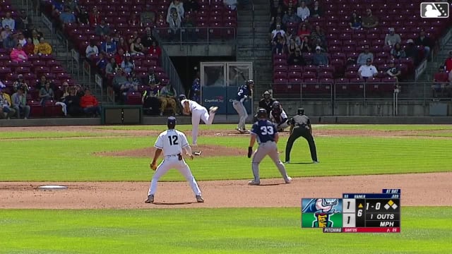 Bryce Rainer doubles (2) on a sharp line drive to left fielder Miguel Briceno. Garrett Pennington scores.