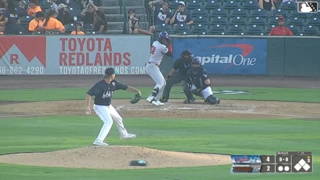 Edgar Montero homers (6) on a fly ball to left center field.