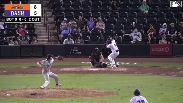 Javier Mogollon homers (1) on a fly ball to left field. Braden Holcomb scores. Rylan Galvan scores.