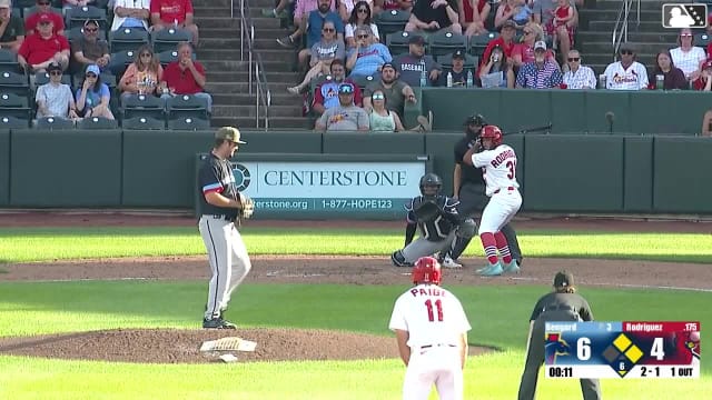 Rainiel Rodriguez singles on a sharp line drive to center fielder Garrett Spain. Trey Paige scores. Noah Mendlinger out at 2nd on the throw, center fielder Garrett Spain to second baseman Kyle DeBarge.