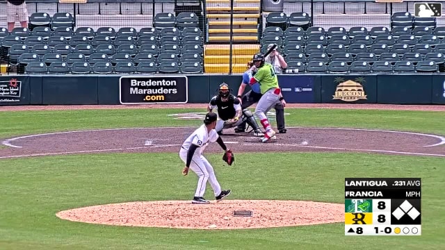 Arnaldo Lantigua homers (3) on a fly ball to right field.