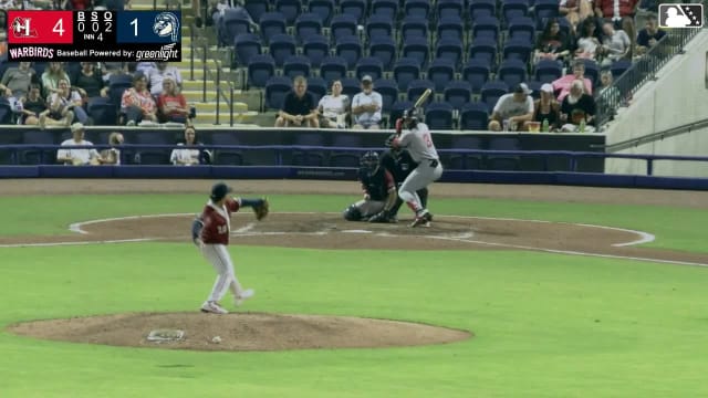 Yolfran Castillo homers (8) on a fly ball to left center field. Daniel Flames scores. Kaden Carpenter scores.