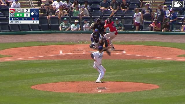 Franklin Arias singles on a ground ball to center fielder Braylen Wimmer. Nelly Taylor scores.