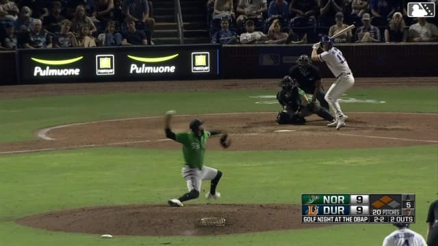 Carson Williams singles on a line drive to center fielder Enrique Bradfield Jr. Carlos Colmenarez scores. Jacob Melton scores. Carson Williams to 2nd.