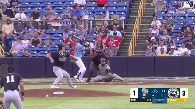 Nolan Schubart homers (20) on a fly ball to center field.