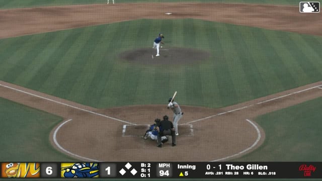 Theo Gillen homers (7) on a fly ball to left center field.