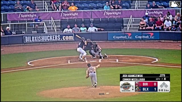 Josh Adamczewski homers (8) on a fly ball to right field.