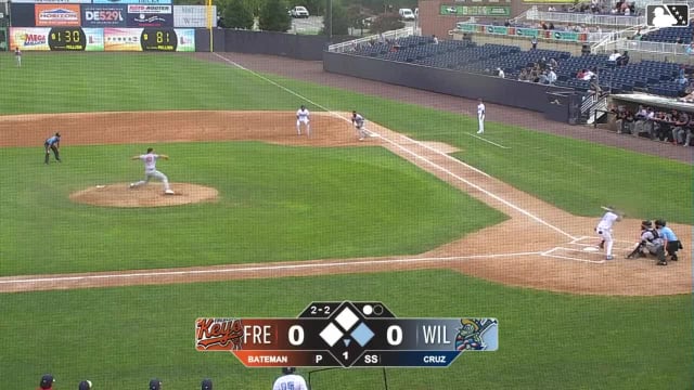 Ronny Cruz strikes out swinging.