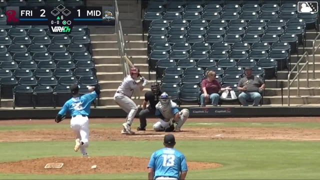 Malcolm Moore doubles (4) on a ground ball to right fielder Devin Taylor. Rafe Perich scores.