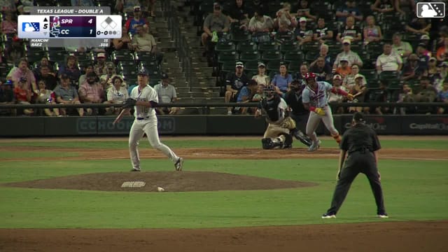 Jesús Báez singles on a line drive to center fielder Justin Thomas Jr. Tre Richardson III scores.