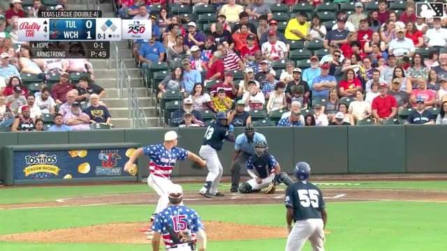 Zyhir Hope homers (16) on a fly ball to right center field. Josue De Paula scores.