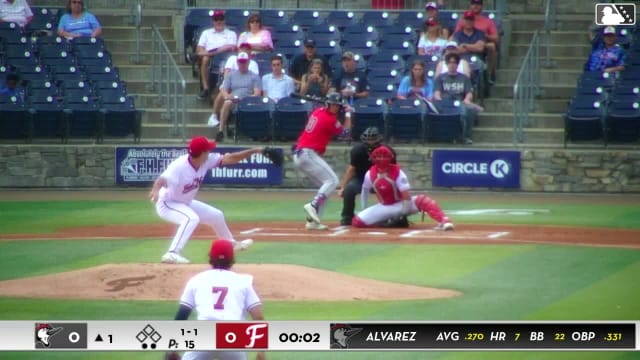 Kevin Alvarez homers (8) on a fly ball to center field.