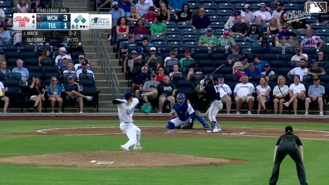 Billy Amick homers (16) on a line drive to left field. Jaime Ferrer scores. Caleb Roberts scores.