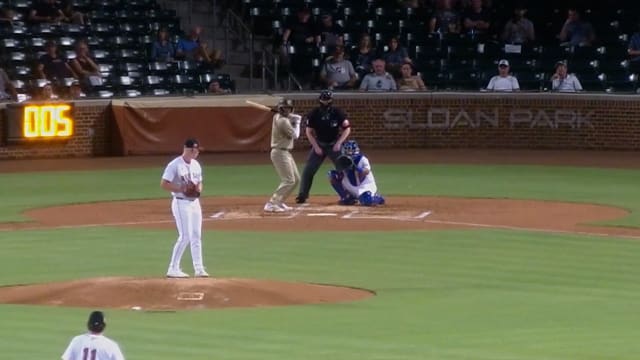 Leodalis De Vries singles and steals second base