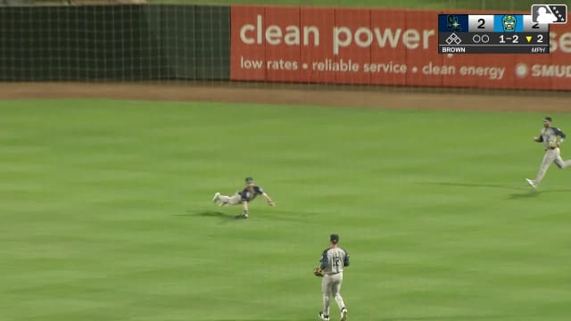 Jacob Melton's diving grab