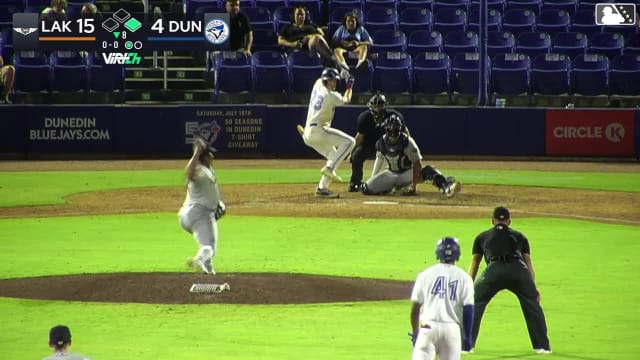 Blaine Bullard doubles (13) on a sharp line drive to right fielder Anibal Salas. Raimundo De Los Santos scores. Jake Cook scores.