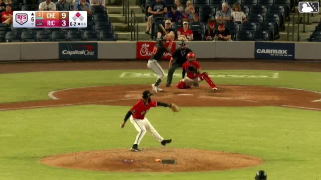 Aron Estrada homers (24) on a fly ball to left center field. Wehiwa Aloy scores.