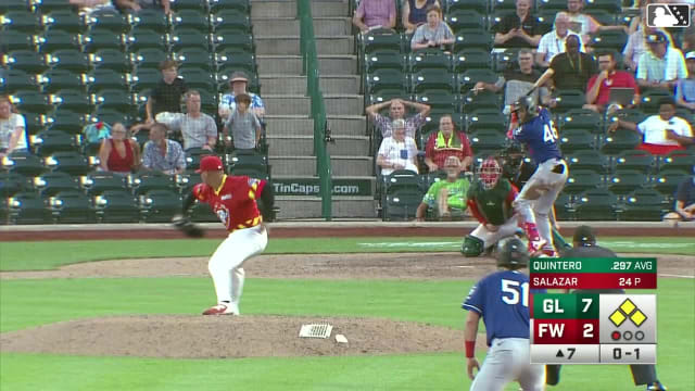 Eduardo Quintero hits a grand slam (5) to left center field. Eduardo Guerrero scores. Victor Rodrigues scores. Charles Davalan scores.