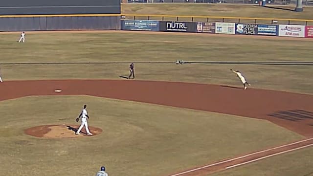 Juan Baez's snags a line drive