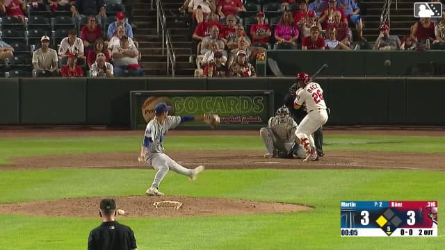 Jesús Báez singles on a ground ball to left fielder Charles Davalan. Ryan Campos scores.