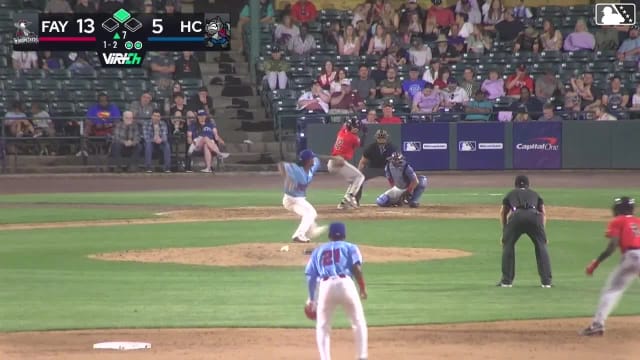 Anthony Huezo triples (4) on a sharp line drive to center fielder Jose Pirela. German Ramirez scores.